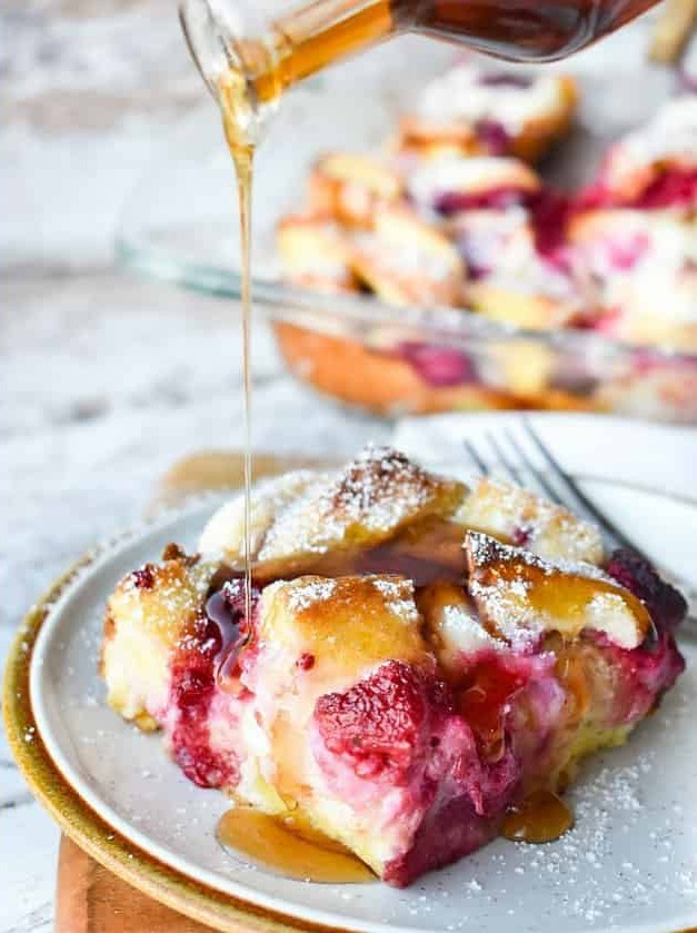 Raspberry Cheesecake French Toast Bake