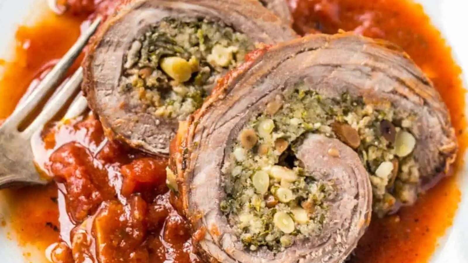 Italian-Style Braised Beef Stuffed Roll