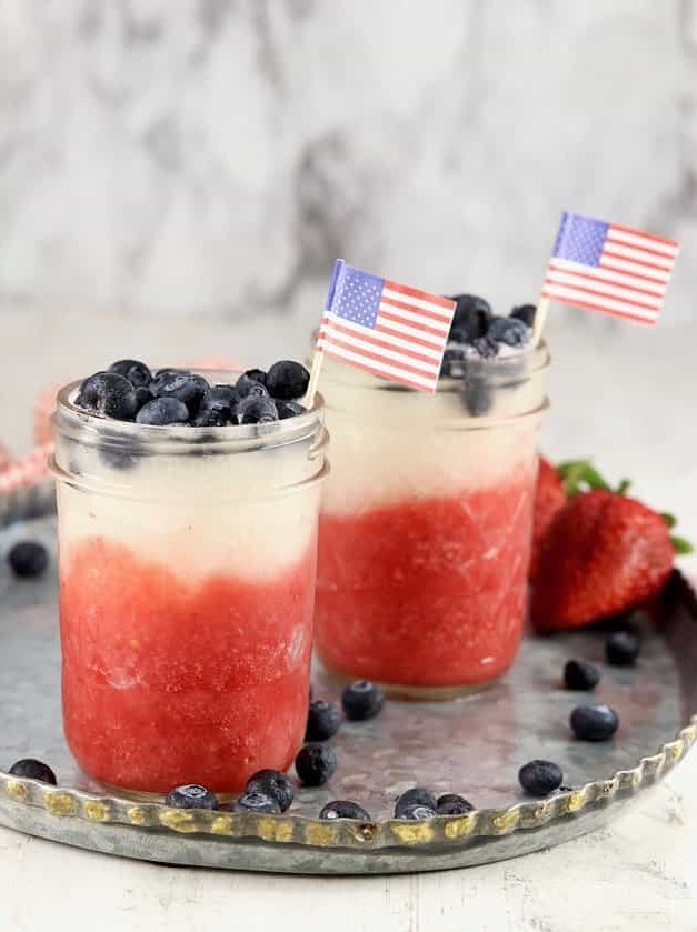 Strawberry Lime Daiquiri with a Patriotic Twist