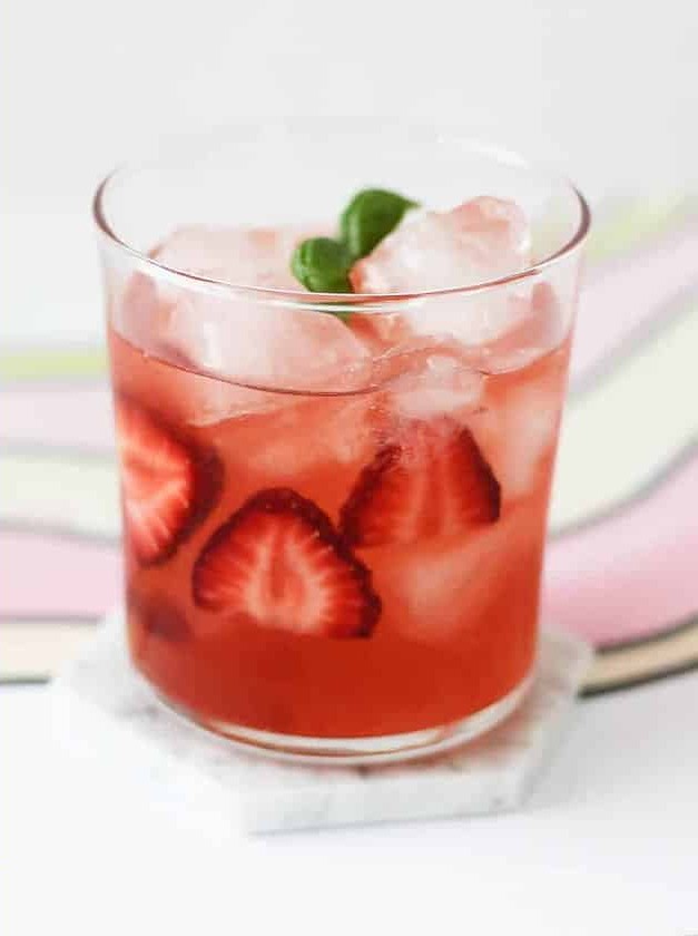 Strawberry Basil Soju Spritz