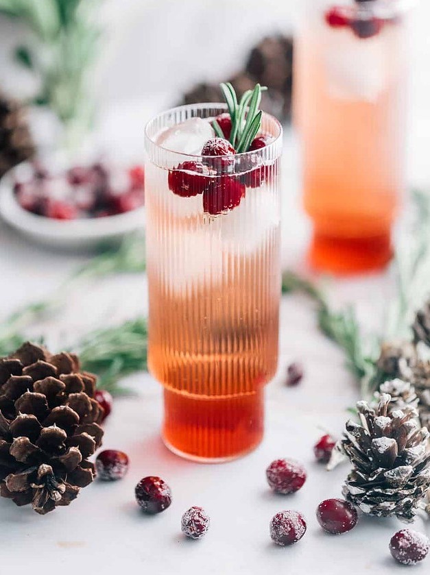 Rosemary Cranberry Fizz Holiday Cocktail