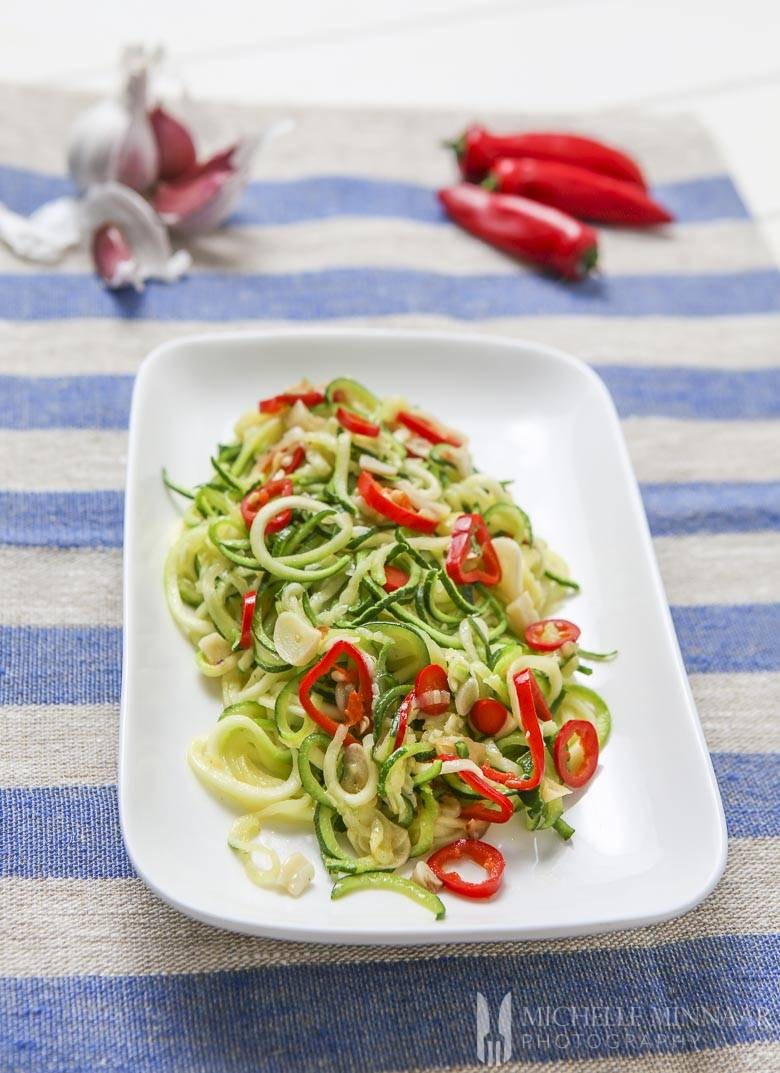 Courgetti with a Sizzle of Garlic Chilli