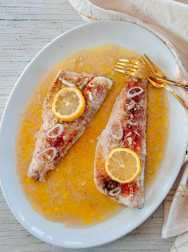 Pan-Seared Walleye with White Wine Butter