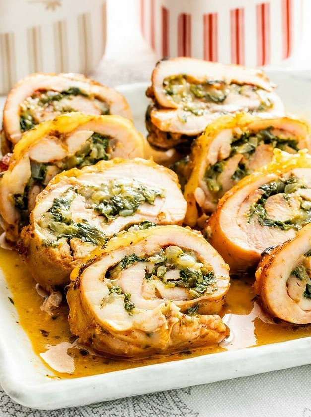 Cheesy Chicken Thighs with Spinach Delight
