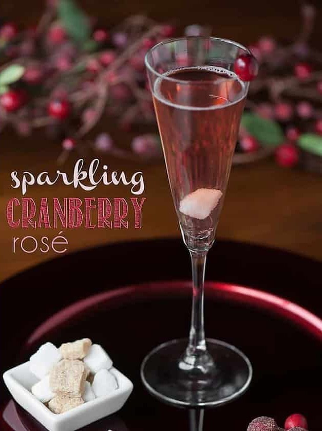 Cranberry Rose Sparkle Holiday Cocktail