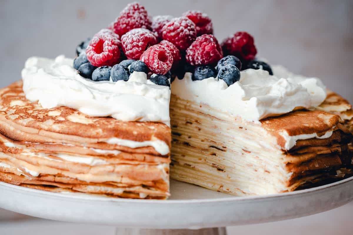 Crepes Stack with Creamy Frosting Delight