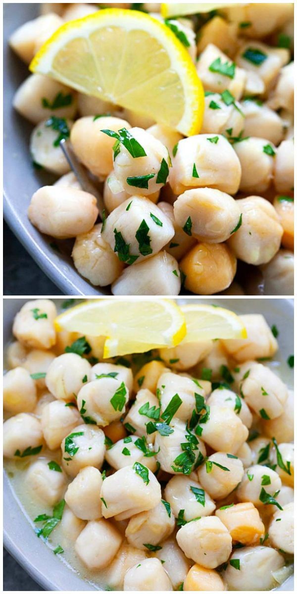 Garlicky Lemon Butter Bay Scallops