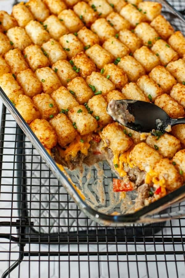 Cheesy Veggied Up Tater Tot Delight