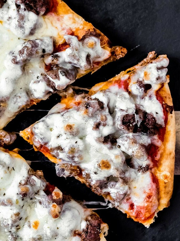 Ground Venison Naan Pizzas