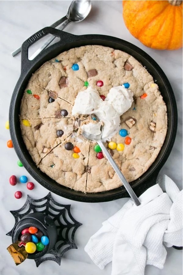 Sweet Halloween Candy Skillet Treat