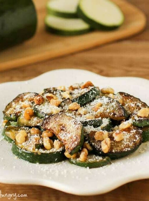 Caramelized Zucchini with Crunchy Walnut Toppings