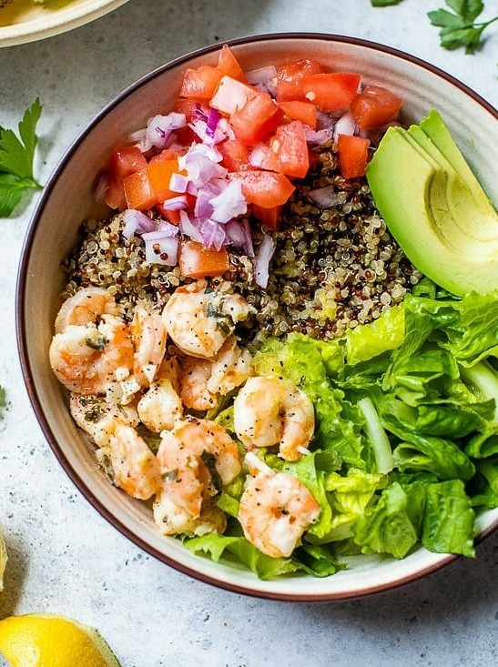 Spicy Shrimp Quinoa Bowls with Avocado