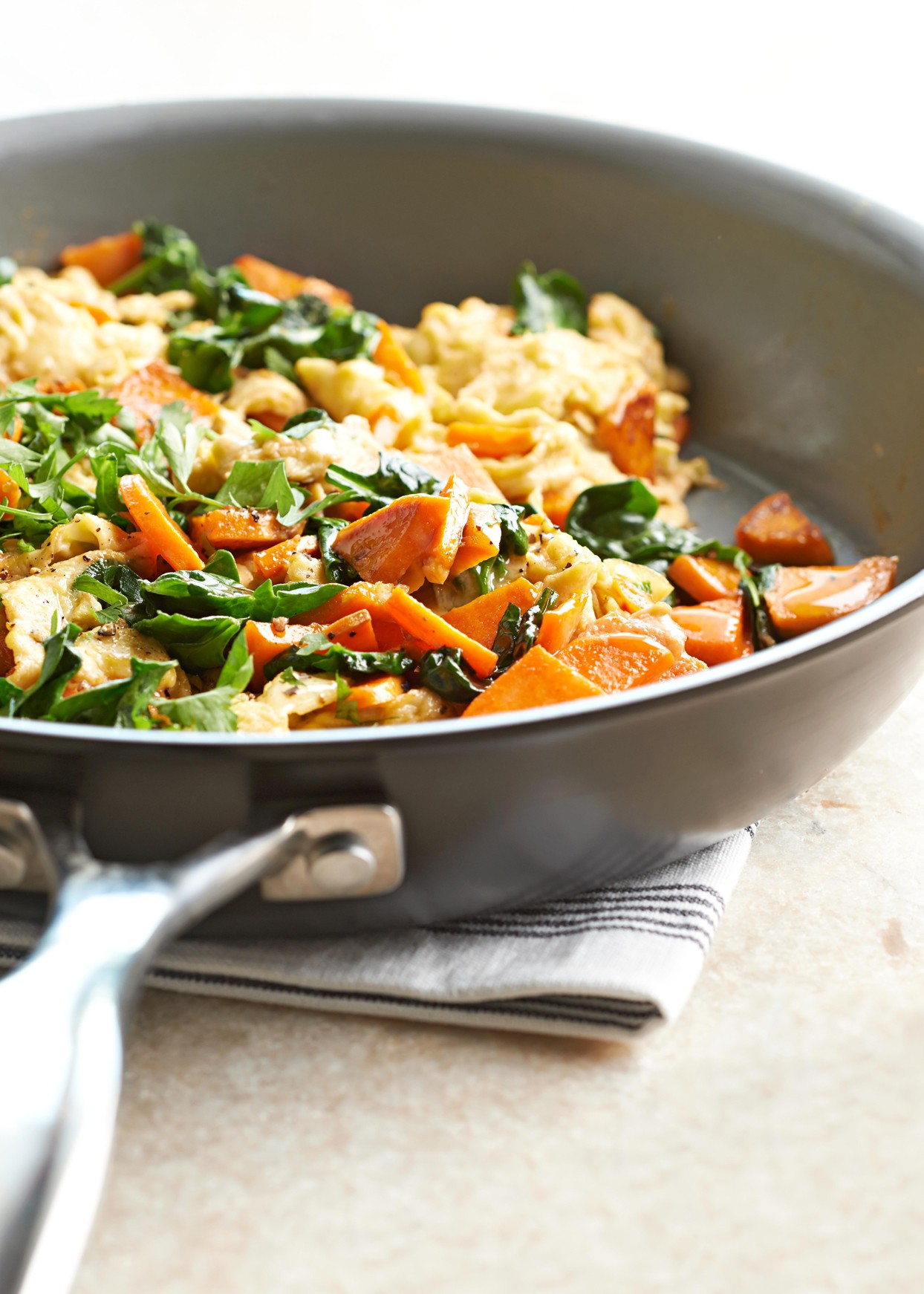 Quick Turkey Egg and Sweet Potato Scramble