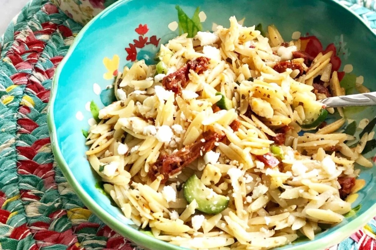 Sun-Kissed Orzo Pasta with Feta Delight