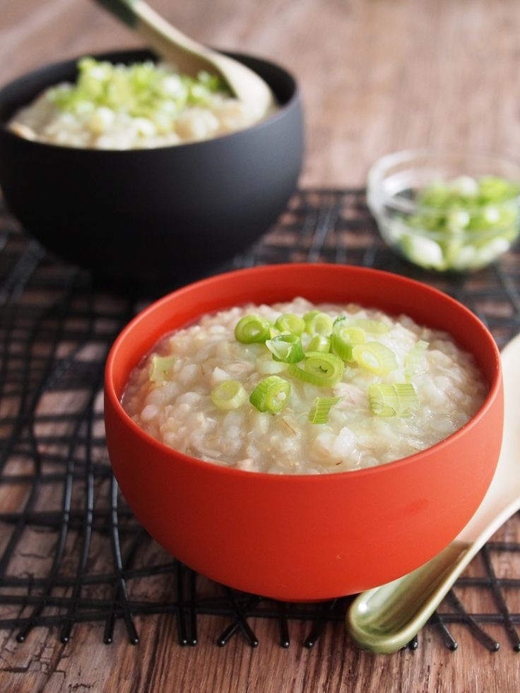 Vegan Shiitake Congee with Spinach & Edamame