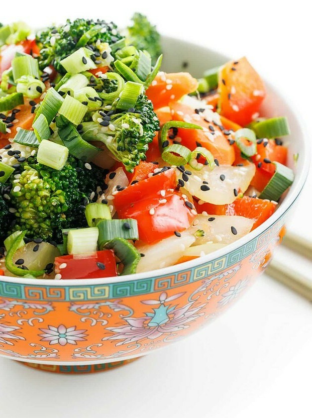 Stir-Fried Vegetables in Ginger Sesame Oil