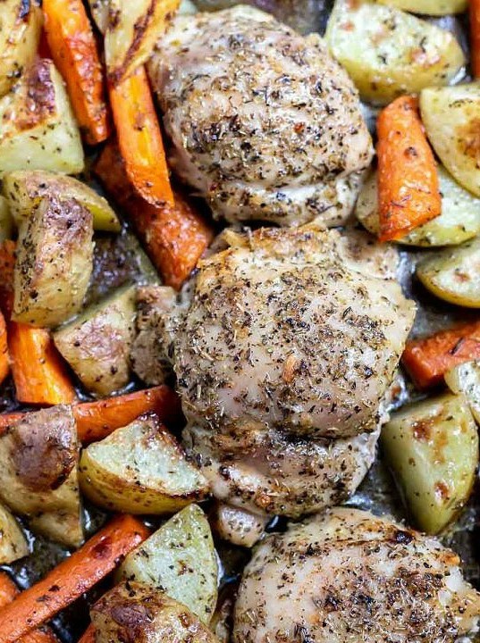 Easy Chicken Thighs with Roasted Veggies
