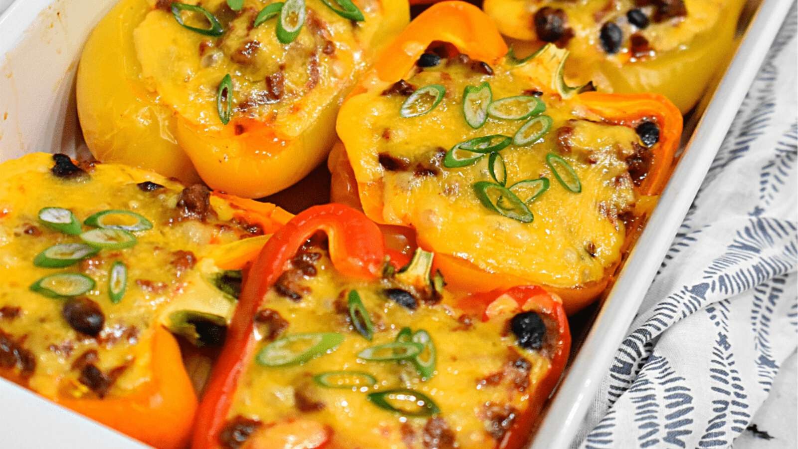 Colorful Beef & Bean Pepper Tacos