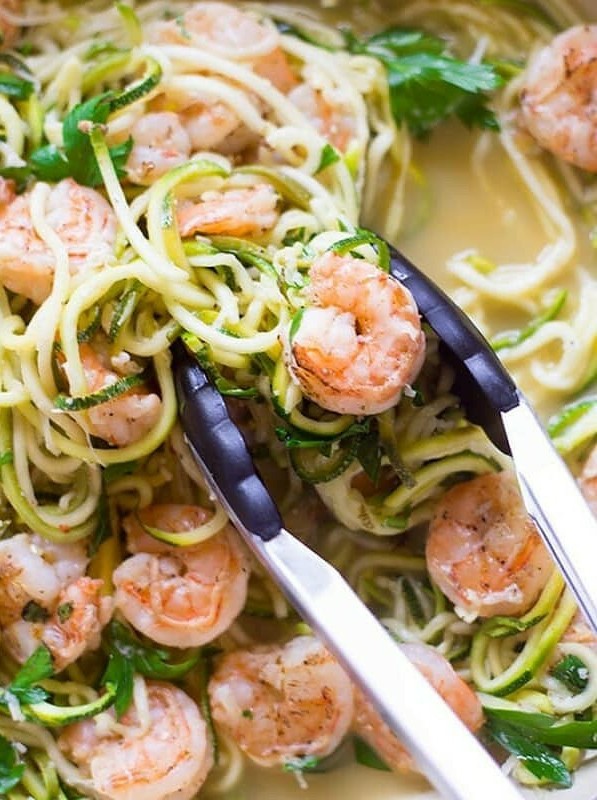 Quick Lemony Zucchini Shrimp