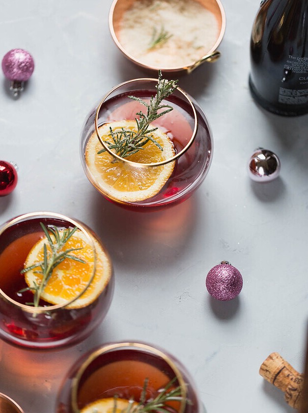 Cranberry Orange Champagne Holiday Cocktail