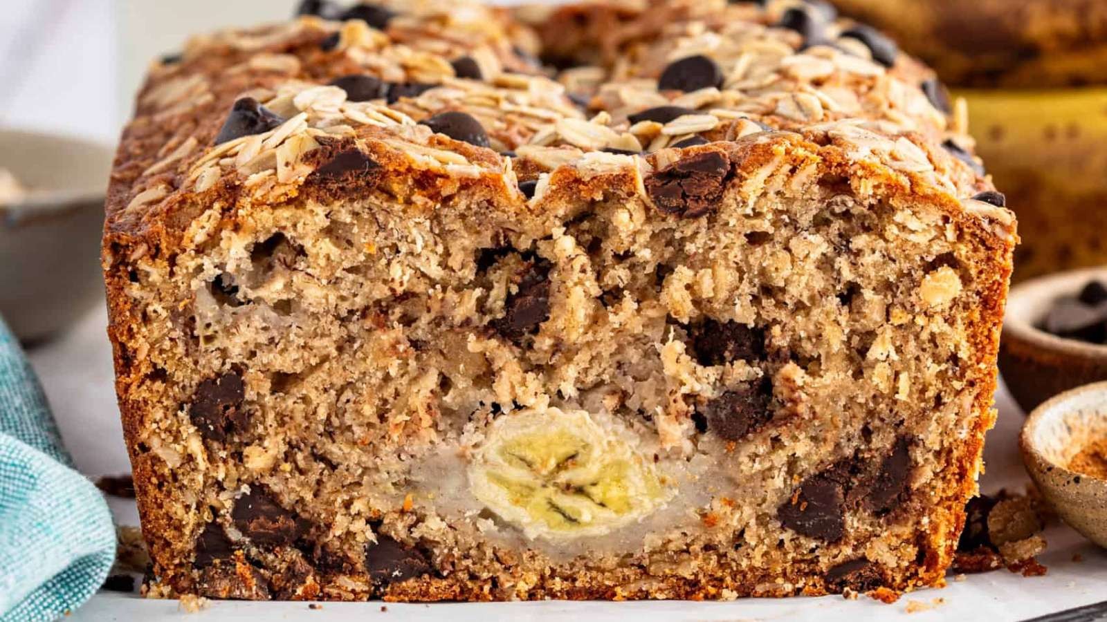 Moist Banana Bread with Chocolatey Twist