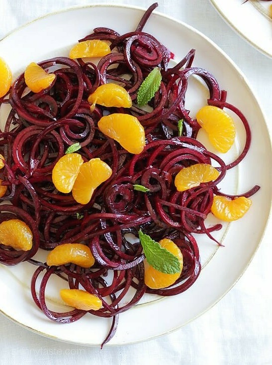 Vibrant Beet & Mandarin Mint Salad Delight