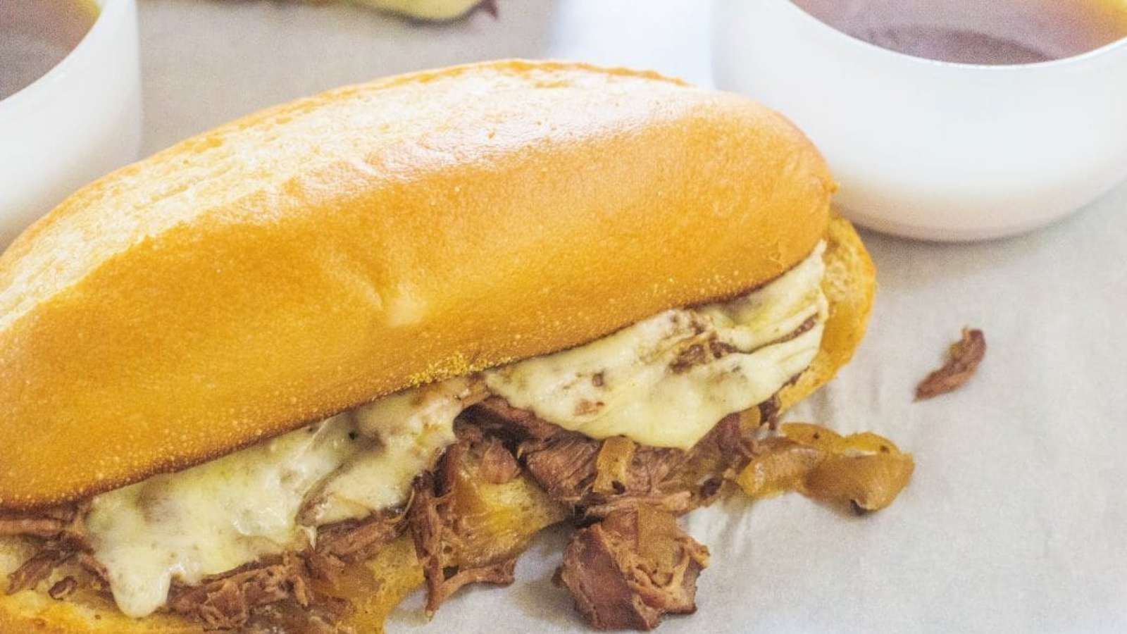 Beefy French Dip Delight from the Crock