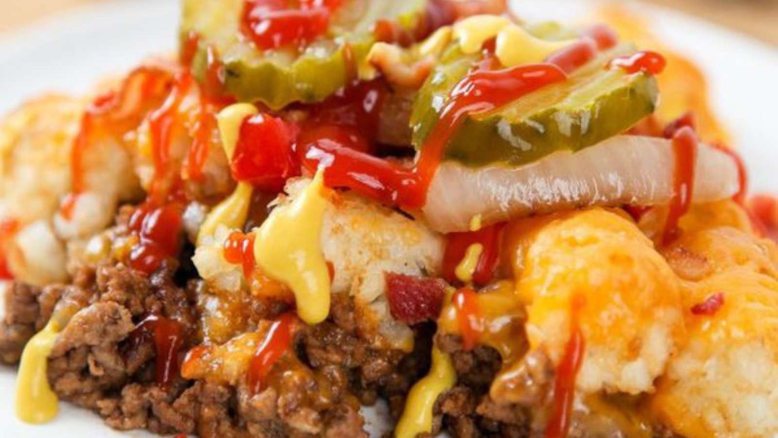 Cheeseburger-Style Tater Tot Masterpiece