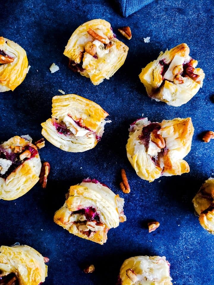 Brie, Pecan, and Blackberry Pastry Bites
