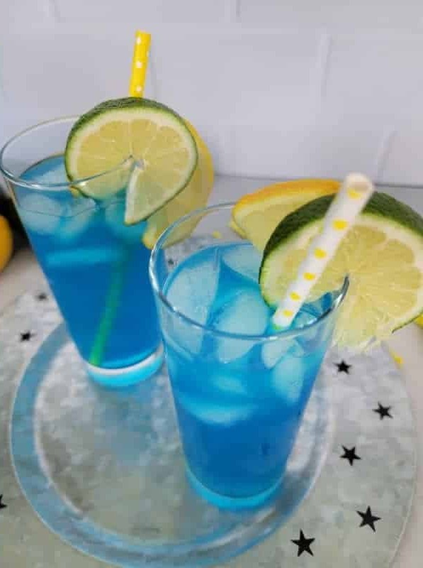 Blue Sparkling Vodka Cocktail
