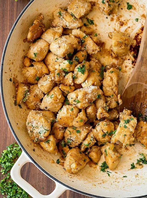 Garlic Butter Chicken Bites with Parmesan