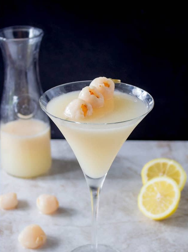Lemon Lychee Vodka Martini Delight