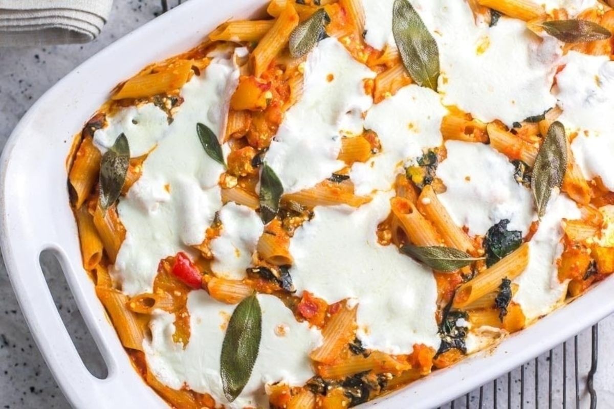 Pumpkin, Kale, and Sage Pasta Bake