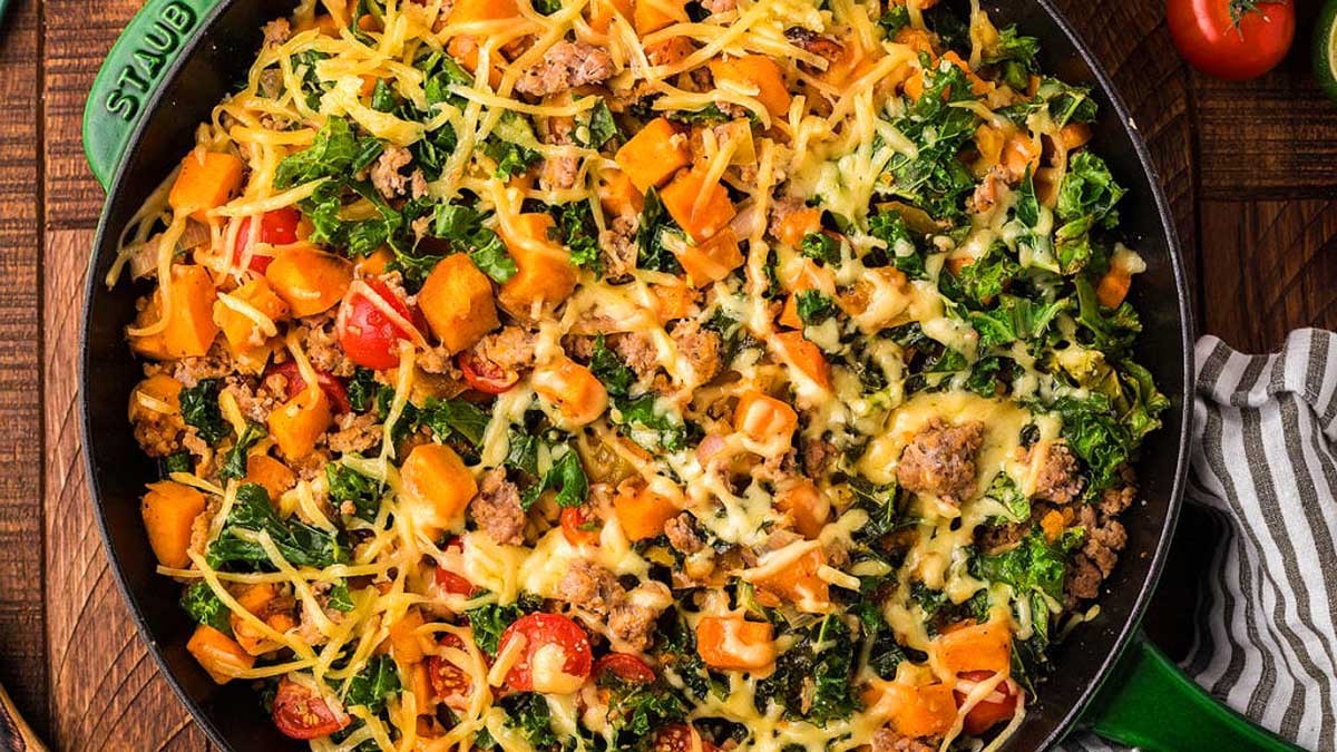 Quick Low Carb Ground Turkey Dinner Skillet