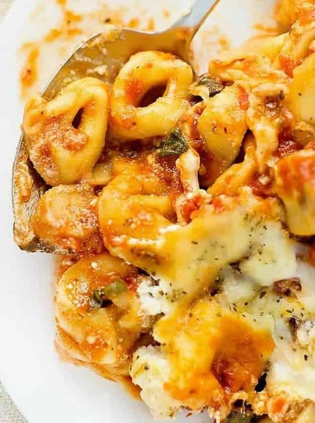 Cheesy Tortellini Casserole Delight