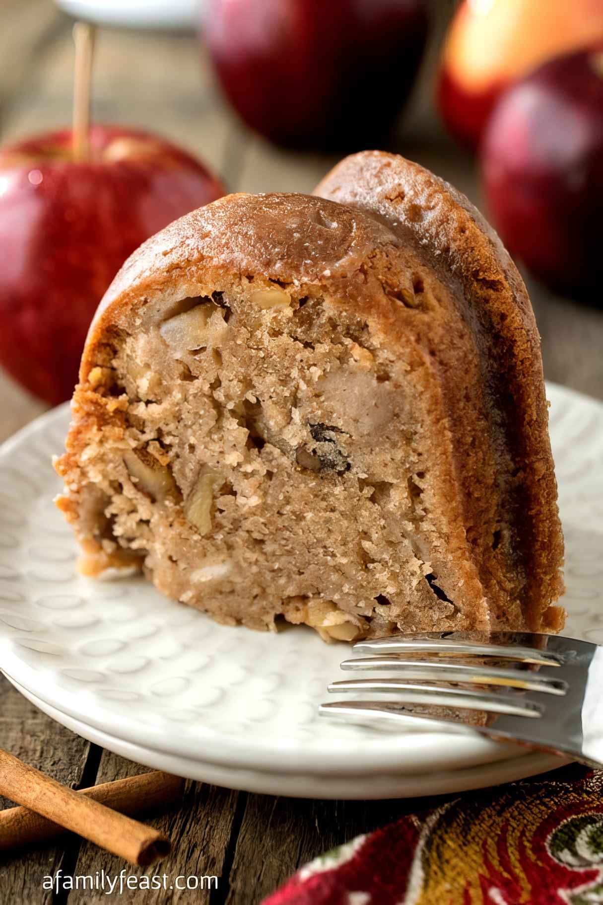 Moist Apple Cake with Crunchy Walnut Topping
