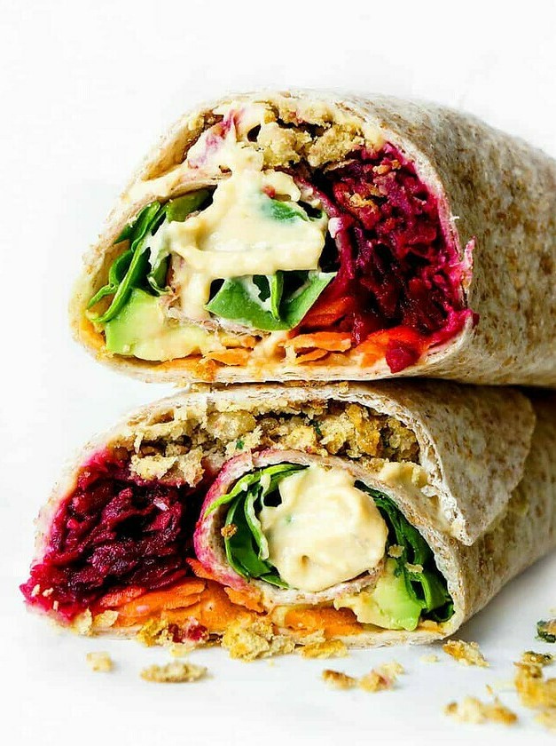 Colourful Mediterranean Wrap with Falafel