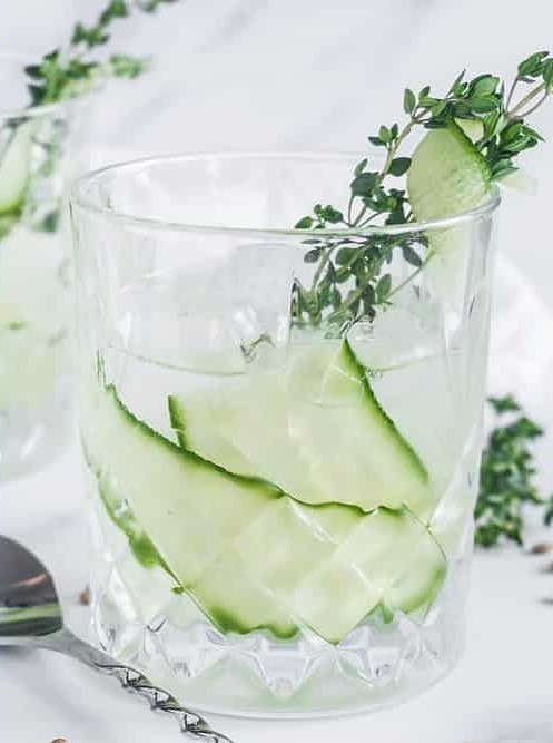 Cucumber Gin Spritzer with Herbal Twist