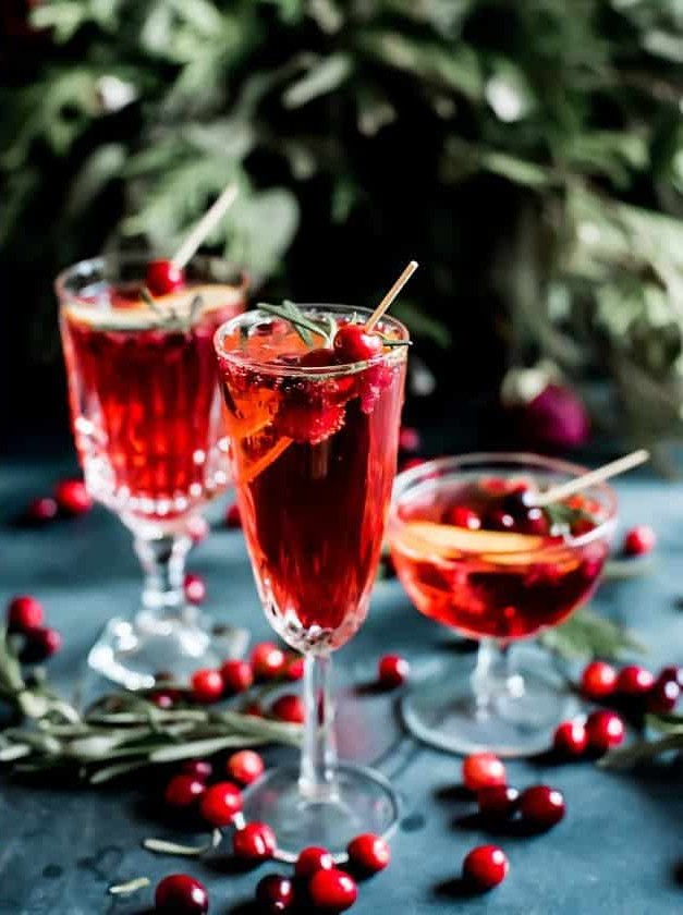 Red Wine Sparkler with Holiday Flair