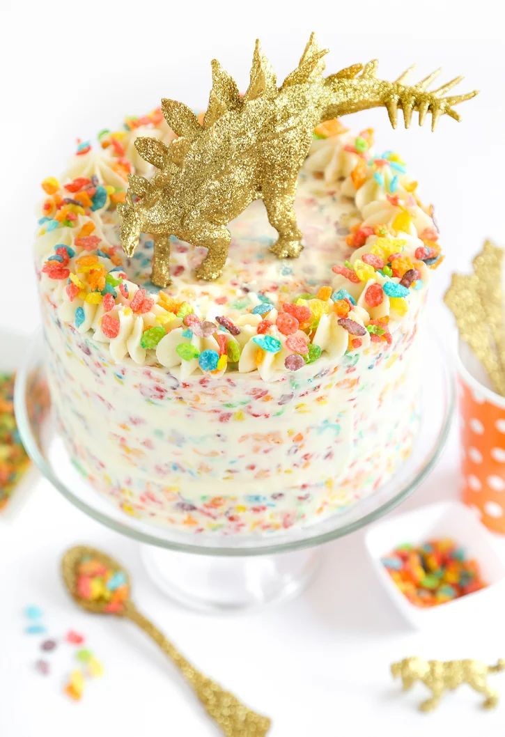 Fruity Pebbles Poke Cake Delight