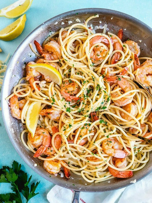 Quick Shrimp Pasta with Creamy Twist