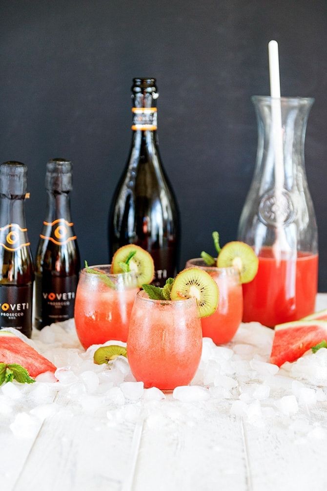 Fruity Kiwi Strawberry Slushy Cocktail