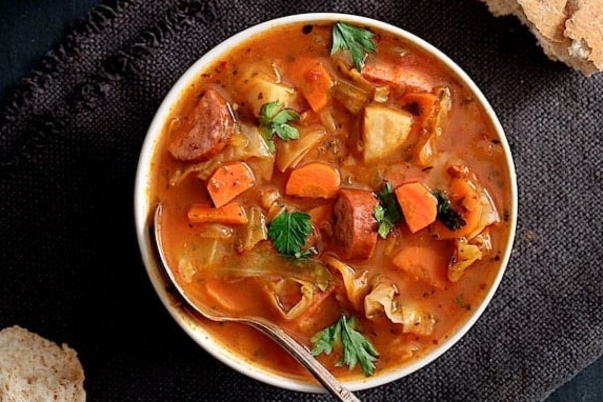 Old-Fashioned Potato Cabbage and Kielbasa Soup