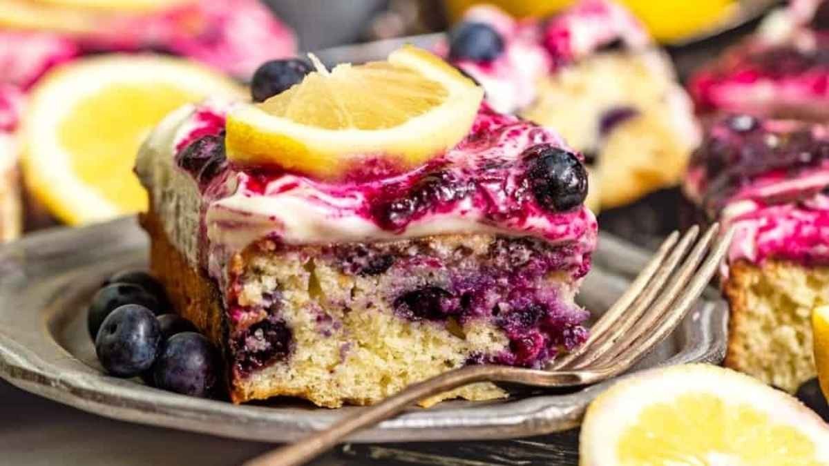 Lemon Blueberry Blissful Sheet Cake Delight