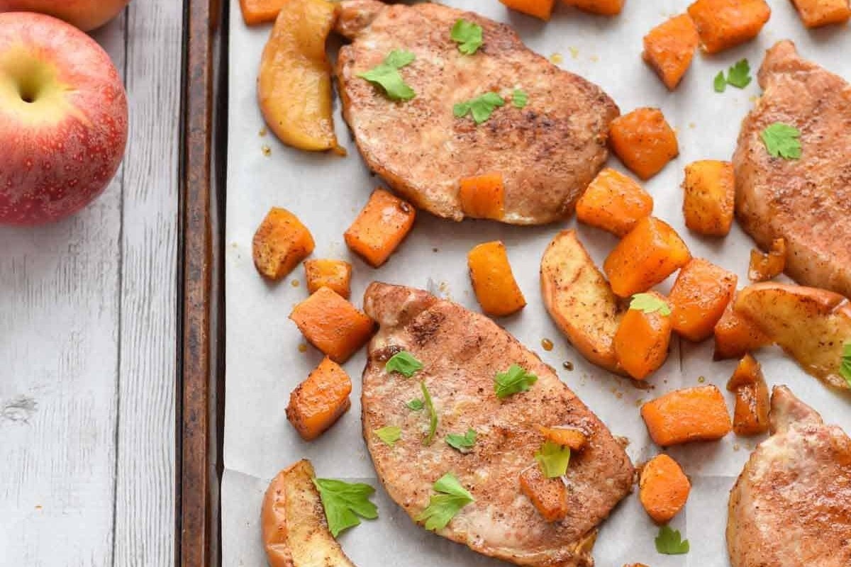 Brown Sugar Glazed Sheet Pan Pork Chops