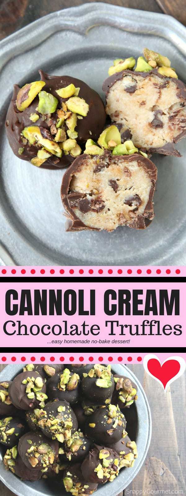 Chocolate Cannoli Truffles with Toppings