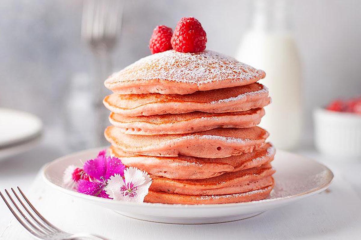 Pink Beetroot Pancakes for Kids and Breakfast