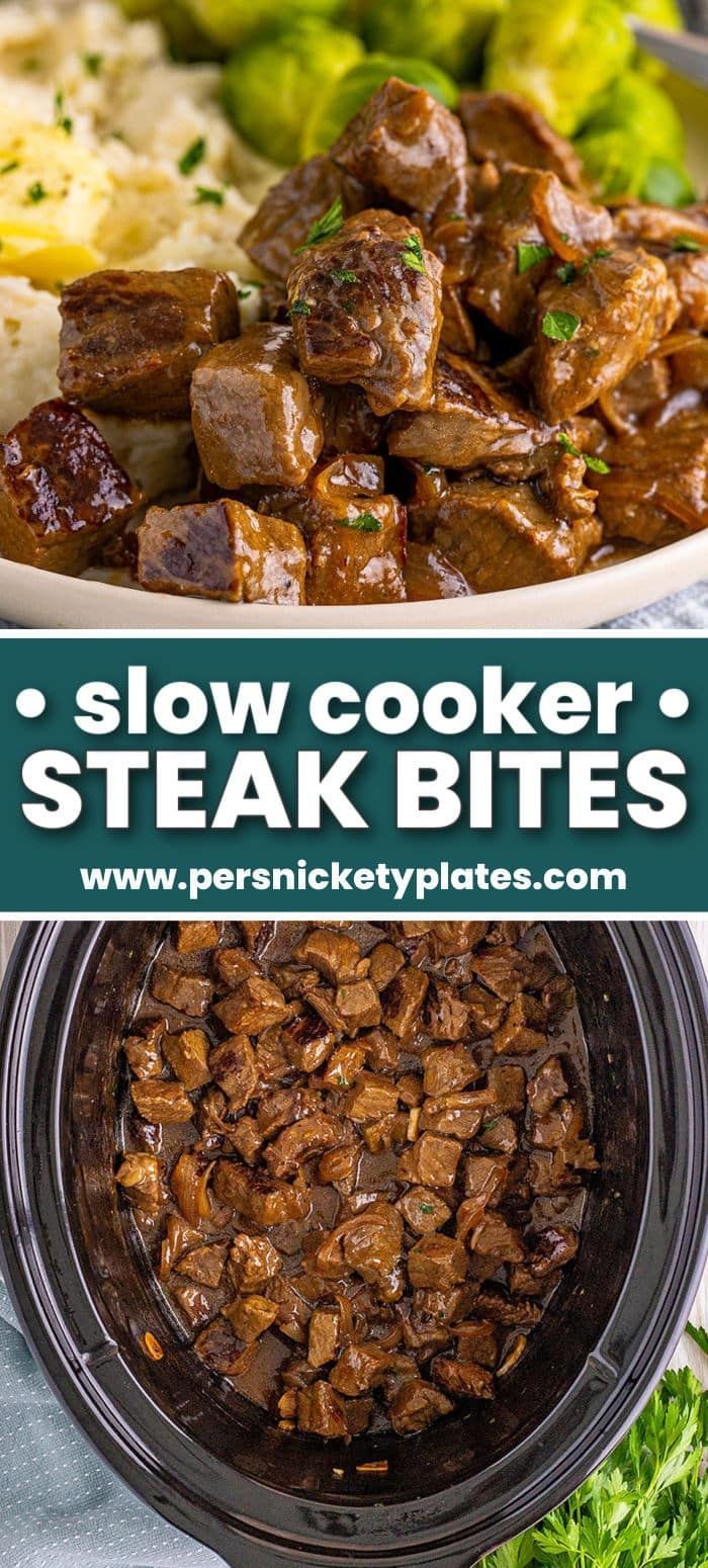 Easy Crockpot Steak Bites with Rich Gravy