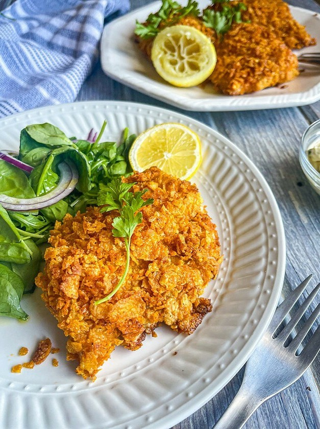 Walleye Crusted with Crunchy Cornflake Breading