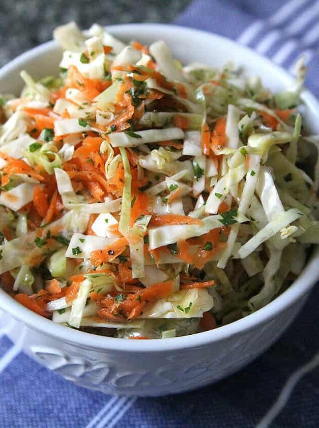 Crisp Vinegar Slaw with Olive Oil